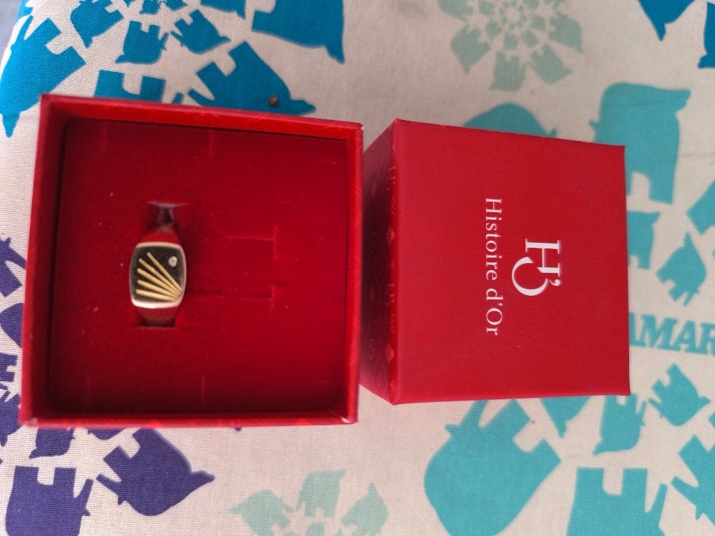 Chevalière en argent plaqué or 18k neuf, Handtassen en Accessoires, Ringen, Overige materialen, Nieuw, Goud, Ophalen