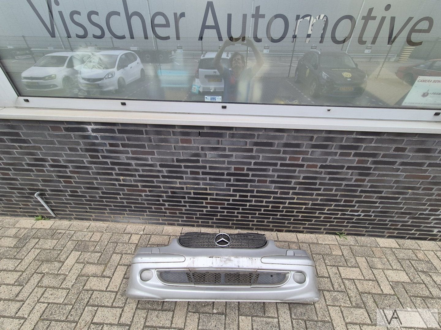 Voorbumper voor Mercedes SLK R170 zilver met grille compleet, Gebruikt, -, Voor, Ophalen of Verzenden