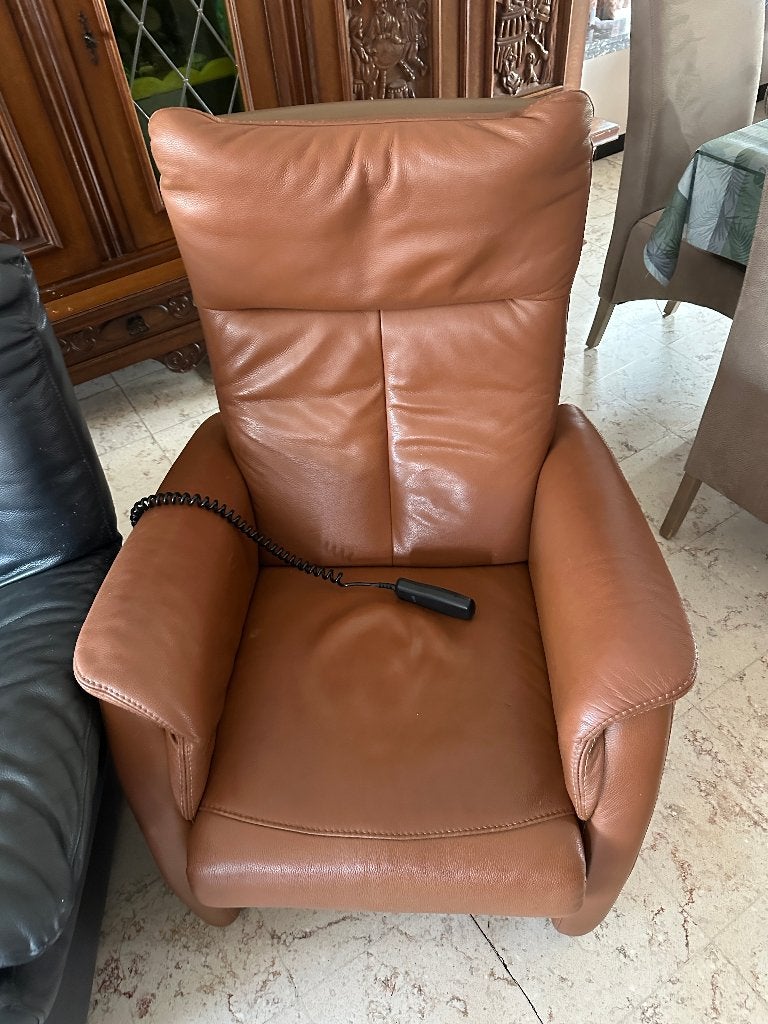 Relax zetel elektrisch, Huis en Inrichting, Ophalen, Gebruikt, Eenpersoons, Leer