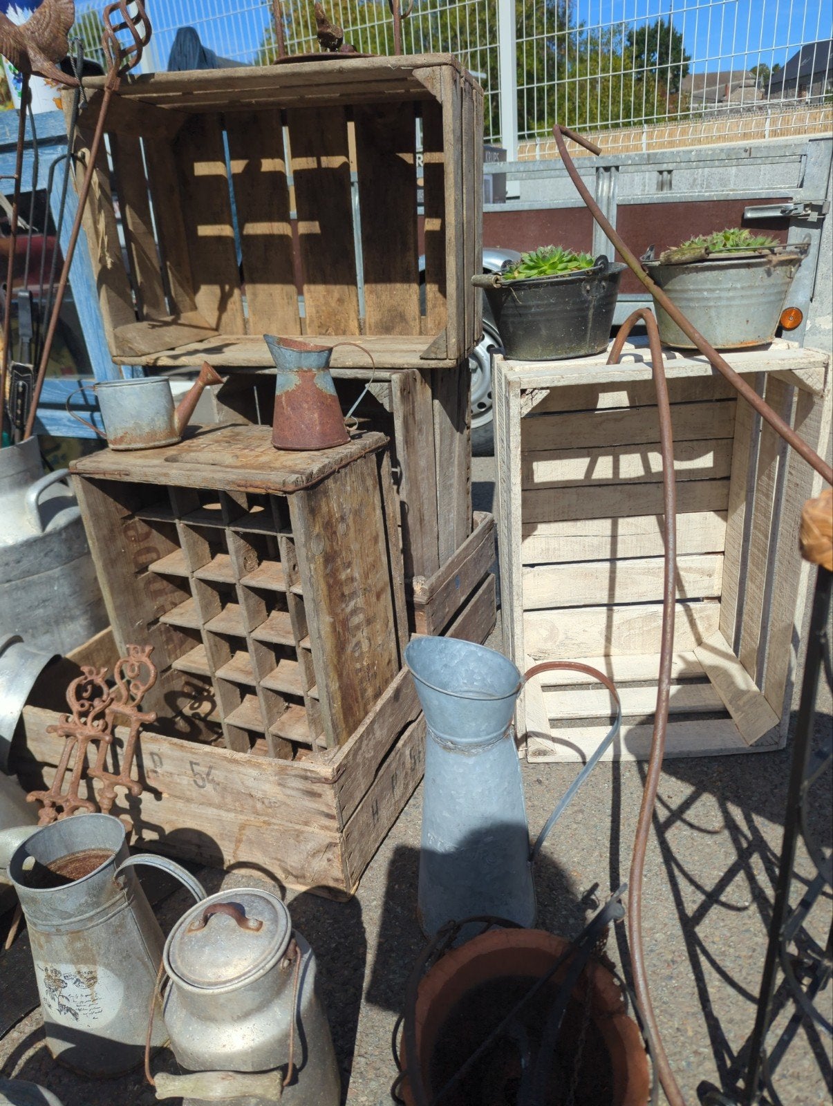 Caisses bois vintage, Jardin & Terrasse, Accessoires mobilier de jardin, Enlèvement, Utilisé