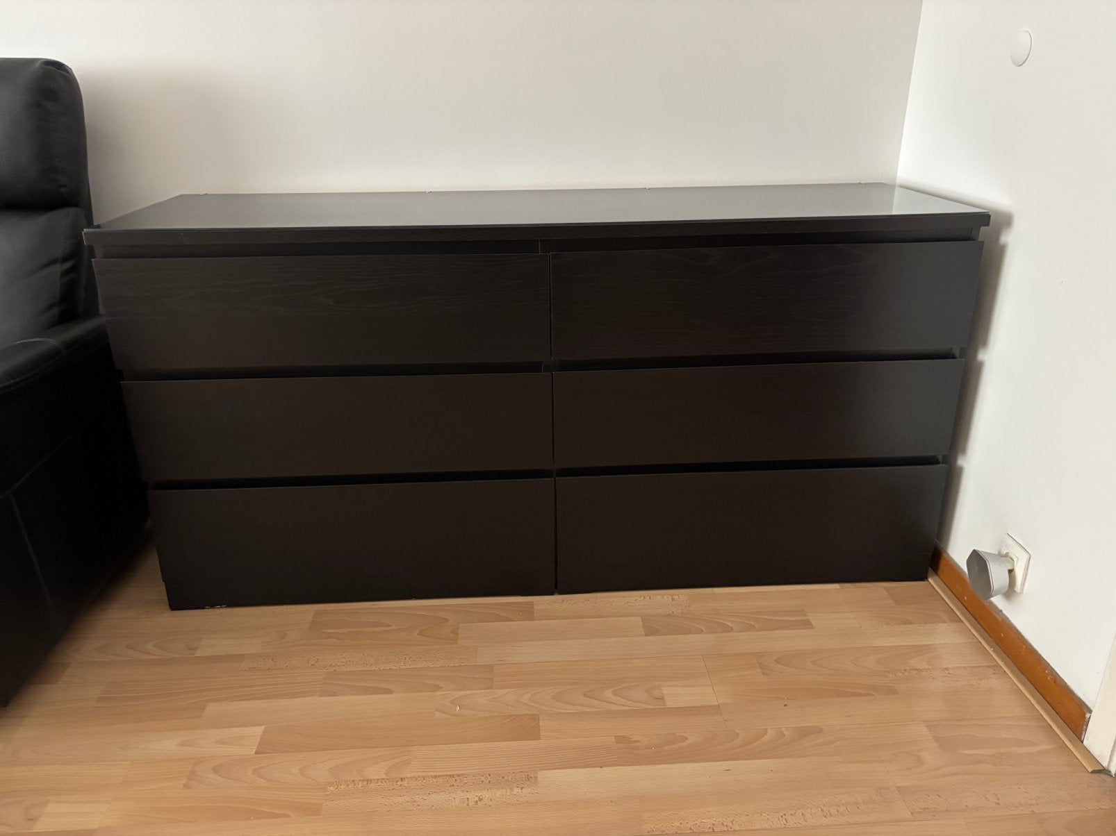 Commode 6 tiroirs avec dessus en verre., Maison & Meubles, 25 à 50 cm, 5 tiroirs ou plus, Moins de 100 cm, 150 à 200 cm