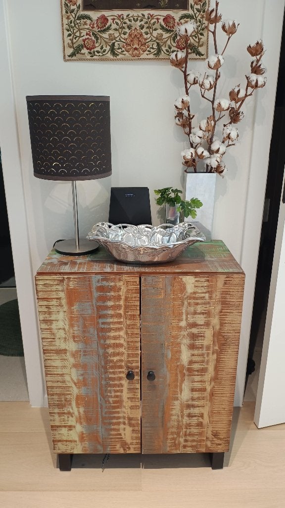 2 Buffets VidaXL Bois massif de récupération Multicolore, Avec porte(s), 25 à 50 cm, Industrial contemporain, Moins de 100 cm