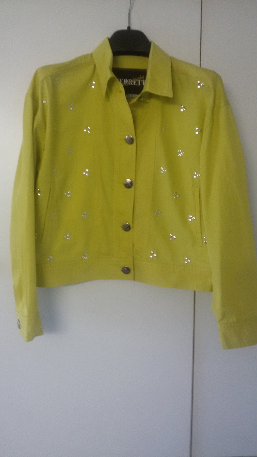 Alberta Ferretti. Felgroen jeansjasje. Authentiek Jaren 90., Kleding | Dames, Alberta Ferretti, Ophalen of Verzenden, Maat 38/40 (M)