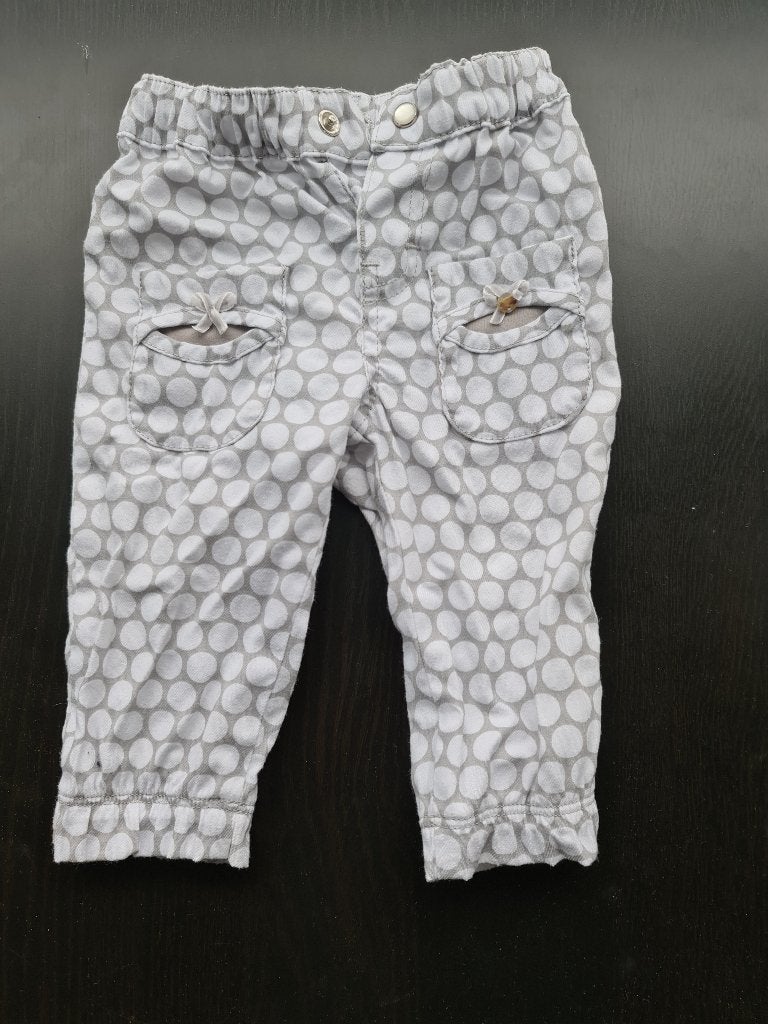 grijze broek witte polca dots Gymp Preminimes 6m/6cm, Ophalen, Zo goed als nieuw