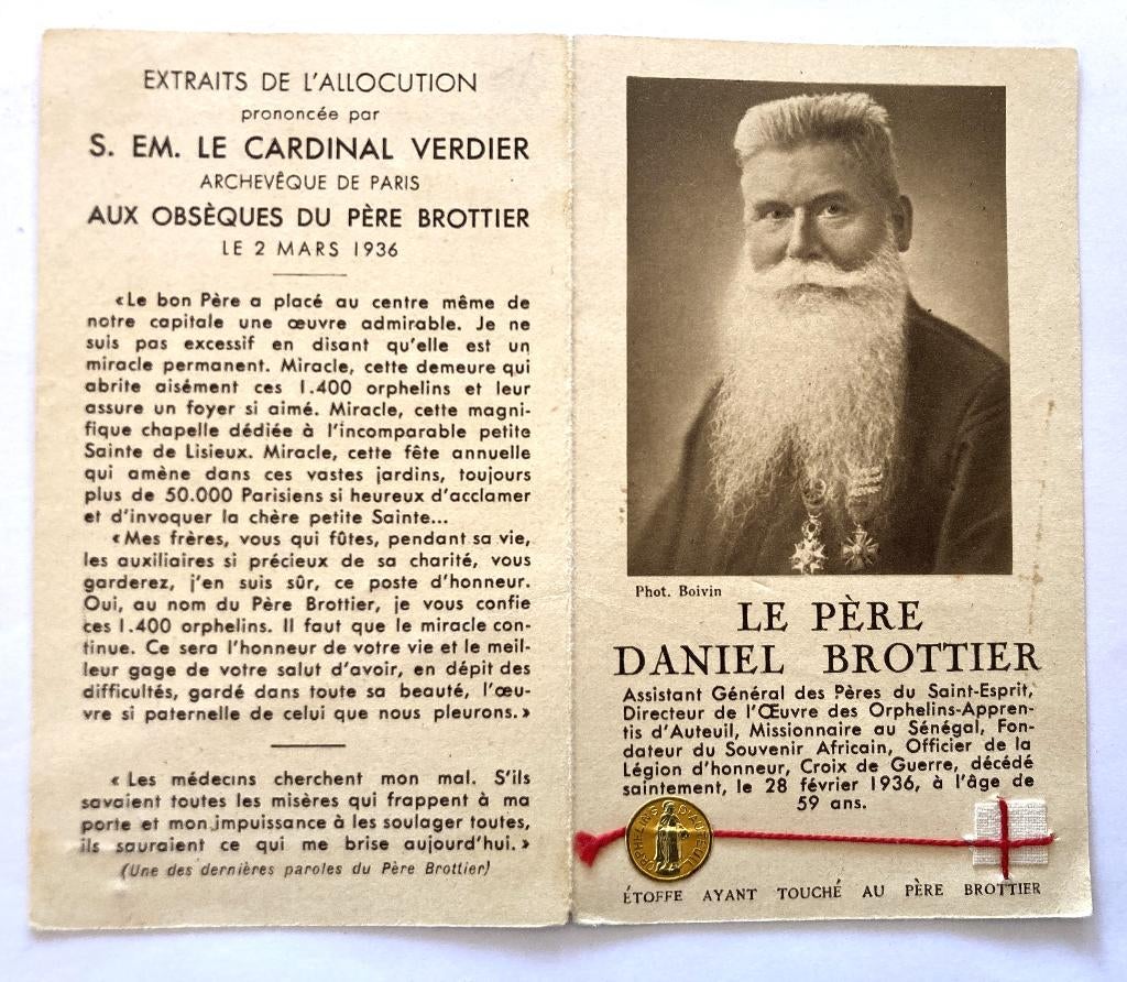 Bidprentje van Le Pére Daniel Brottier, Collections, Images pieuses & Faire-part, Image pieuse, Enlèvement ou Envoi