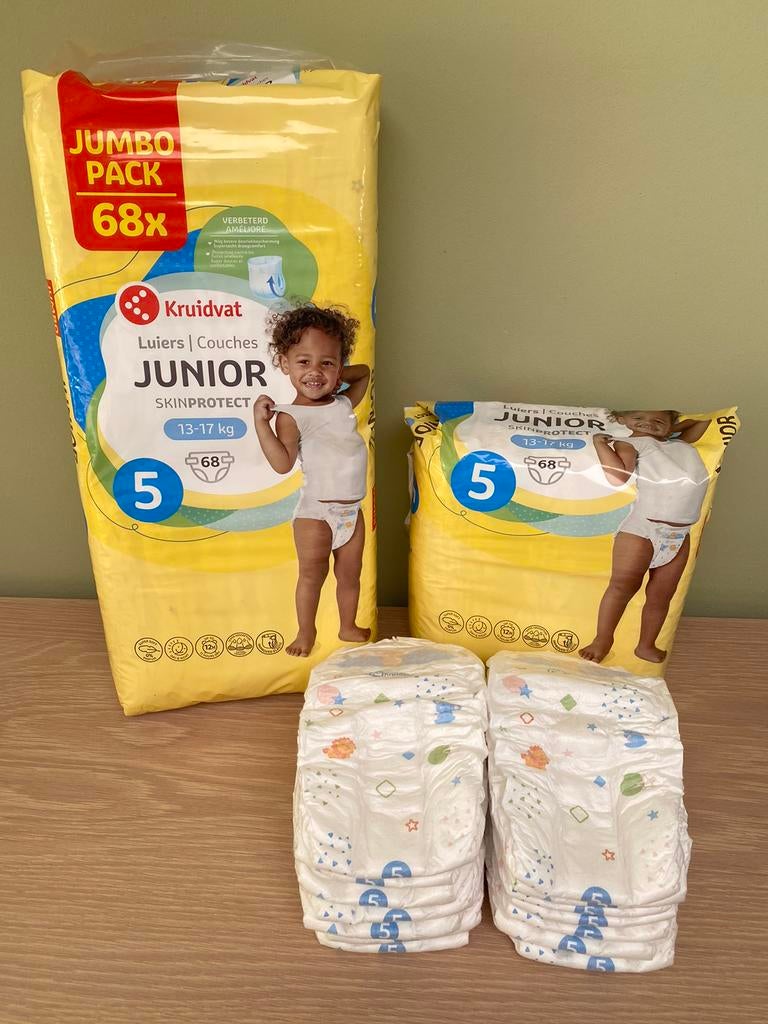 Luiers Kruidvat Maat 5 (13-17kg), Ophalen, Zo goed als nieuw