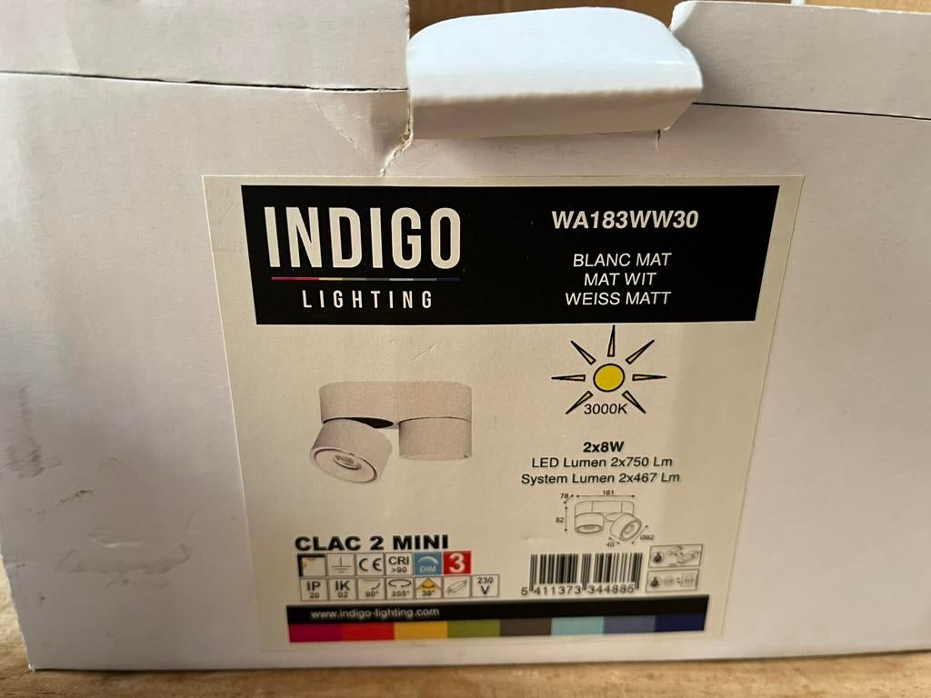 Indigo opbouw armatuur, Ophalen, Nieuw, Led