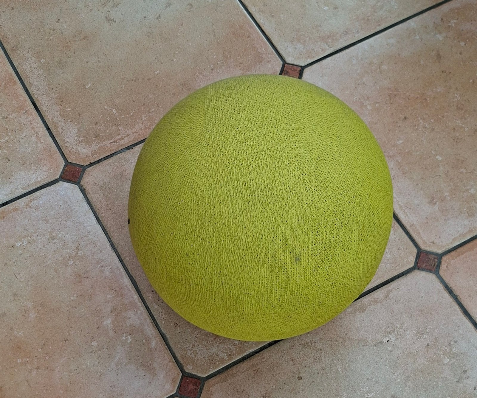 Abat jour boule coton, Matériau naturel, Rond, Comme neuf, 40 cm