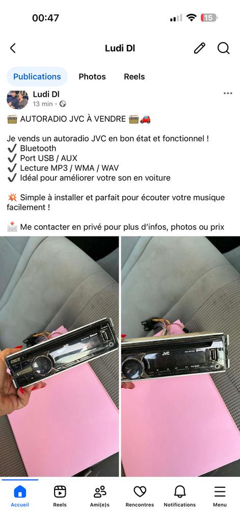 AUTORADIO JVC À VENDRE, Auto diversen, Autoradio's, Ophalen, Zo goed als nieuw
