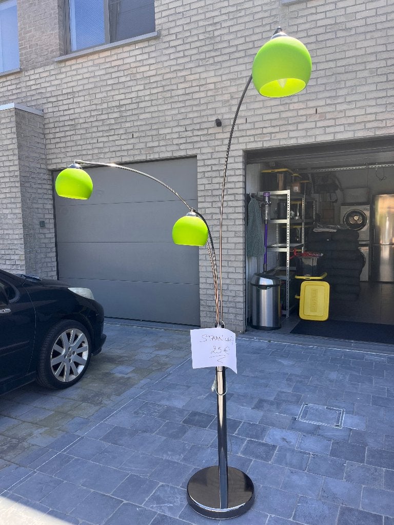 Design booglamp met 3 lichtpunten, Ophalen, Gebruikt, Glas, 150 tot 200 cm