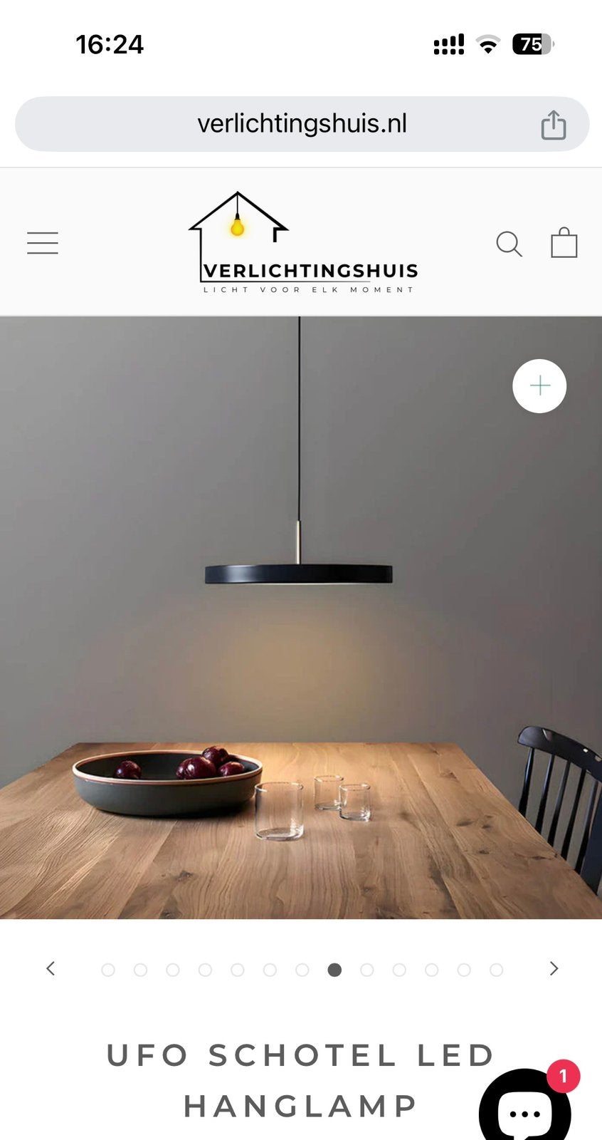 3 zwarte ufo schotel LED hanglampen, Ophalen of Verzenden, Zo goed als nieuw, Metaal, Modern