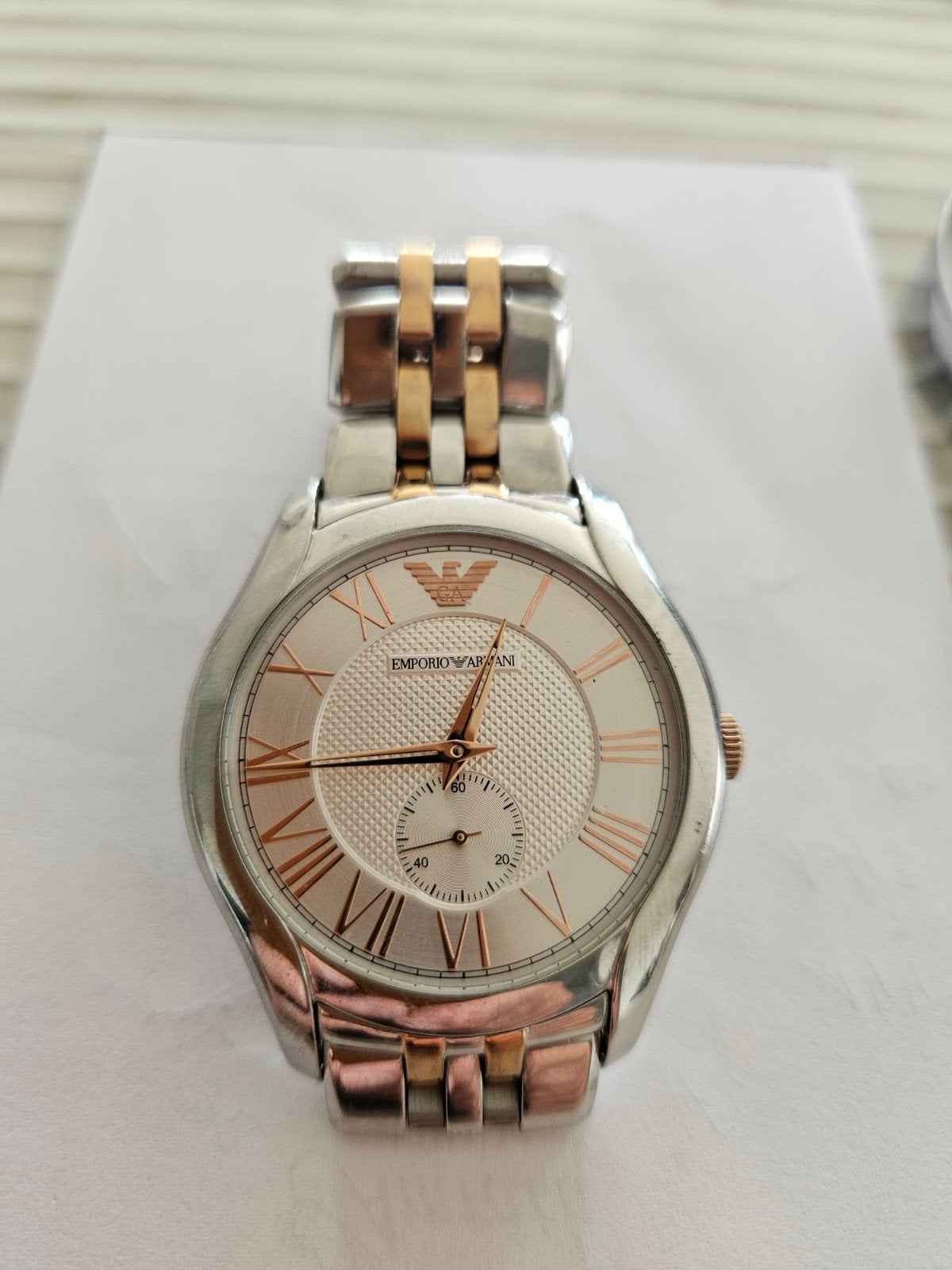 Armani herenhorloge, Bijoux, Sacs & Beauté, Montre-bracelet, Enlèvement ou Envoi, Acier, Acier