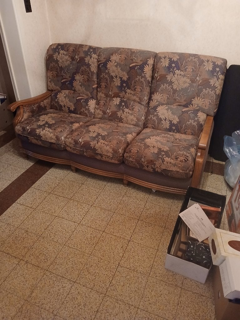 Salon tissus, Maison & Meubles, 75 à 100 cm, Enlèvement ou Envoi, Quatre personnes ou plus, Bois