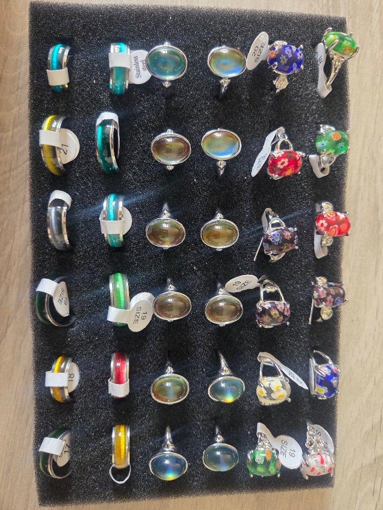 Lot van 36 moodrings, Handtassen en Accessoires, Ringen, Ophalen of Verzenden, Nieuw, Overige kleuren, Dame