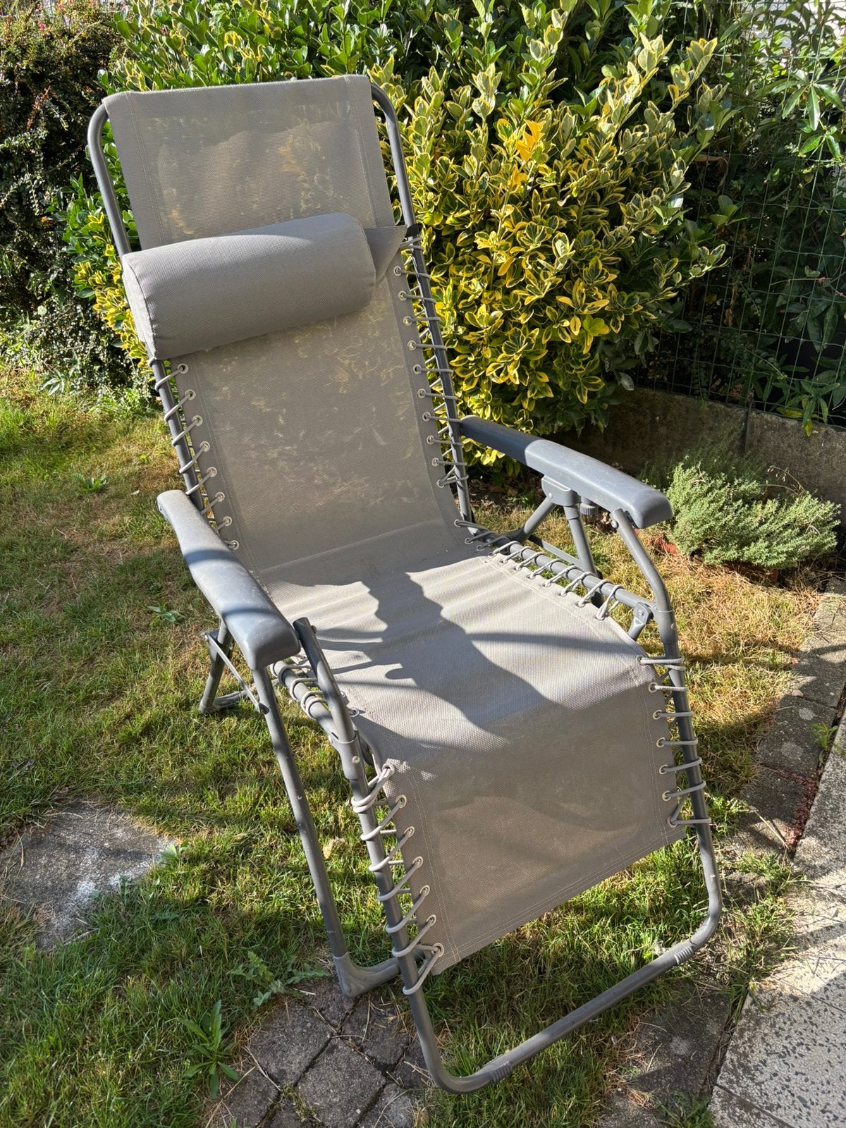 Siège de jardin/chaise longue avec châssis en métal gris, Enlèvement, Comme neuf, Métal