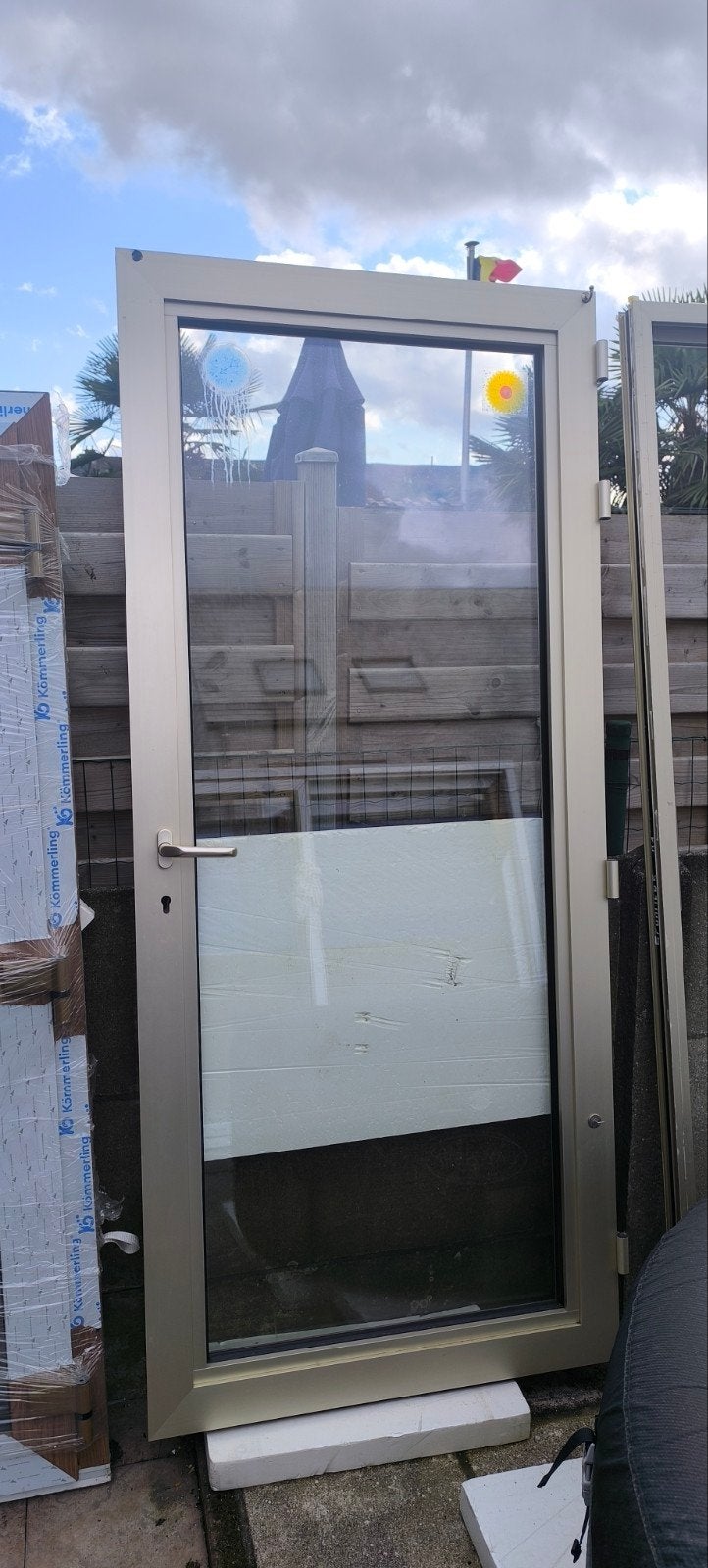 deuren van de sloop, Doe-het-zelf en Bouw, Gebruikt, Aluminium, 150 tot 225 cm, Inclusief glas