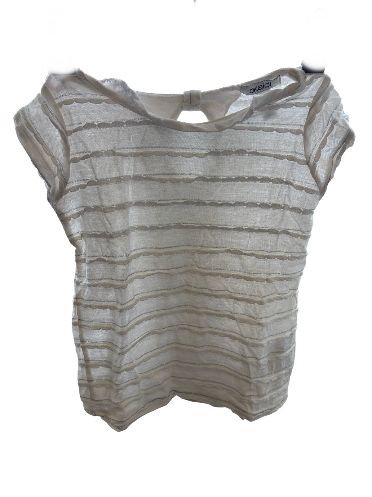PRACHTIG NIEUW WIT EN ZILVER OKAÏDI T-SHIRT!, Kinderen en Baby's, Ophalen of Verzenden, Nieuw, Meisje, Overige typen