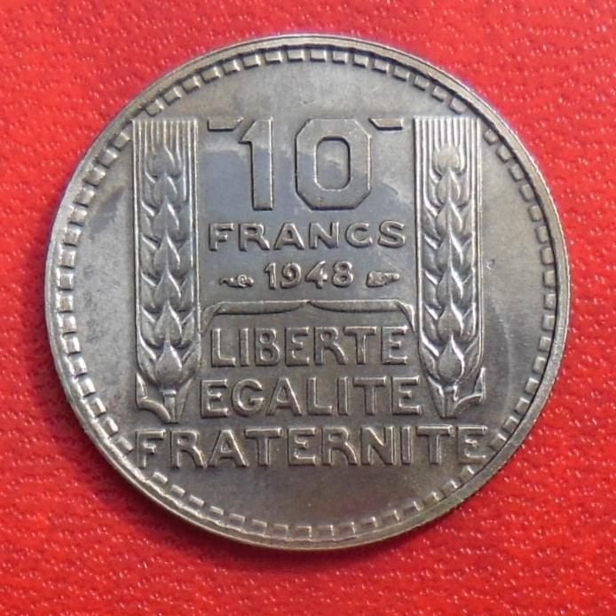 FRANCE 1948 10 francs TURIN, Envoi, France, Monnaie en vrac