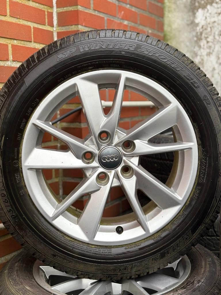 Audi velgen 16” + winterbanden Dunlop – 5x112, Ophalen, Velg(en), 16 inch, Nieuw