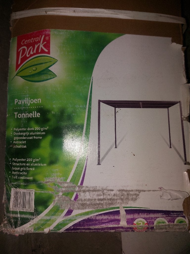 Paviljoen 3x3m Schuifdak Doek Antraciet     µ9x, Ophalen, Paviljoen