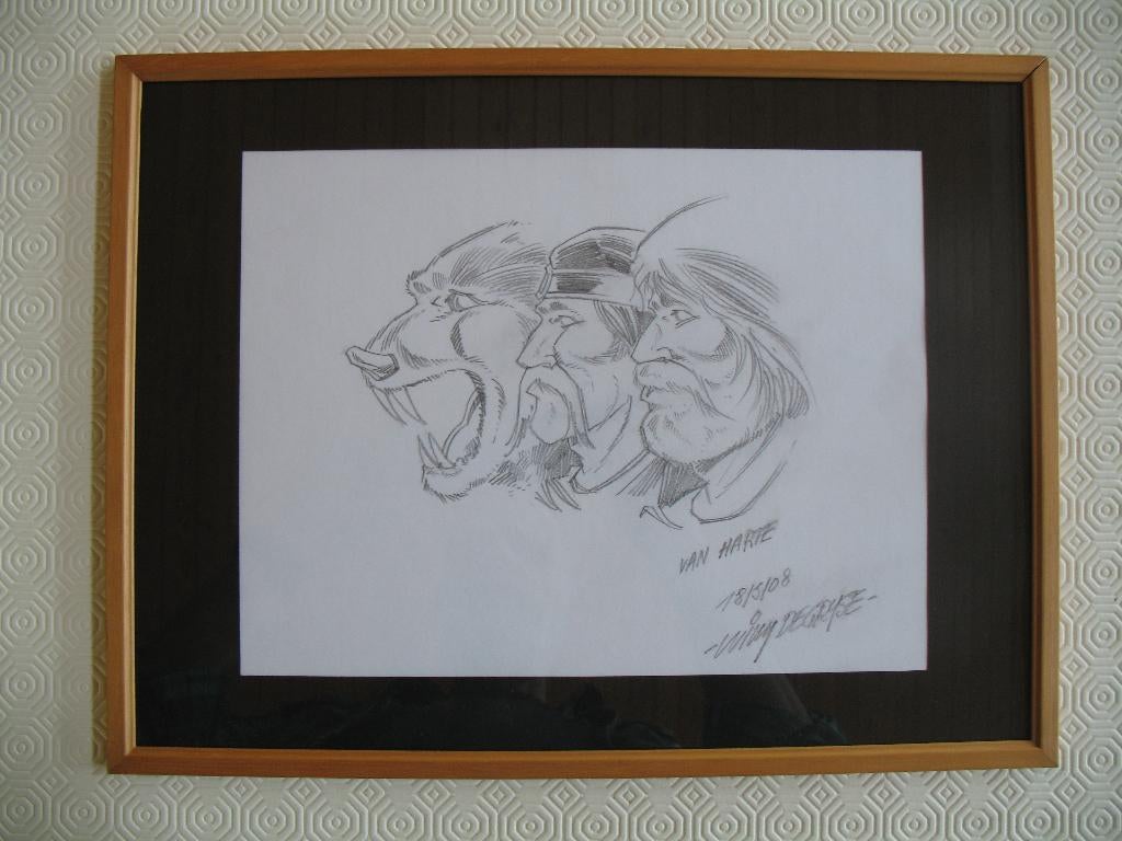 Joran van de Wouden, originele tekening + ex-libris, Boeken, Stripverhalen, Ophalen of Verzenden, Nieuw