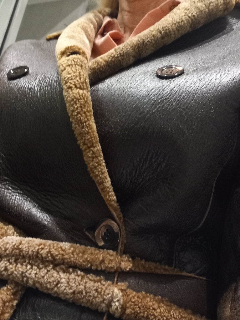 VESTE EN CUIR D'AGNEAU MARRON, Taille 38/40 (M), LEDERZAAK, Enlèvement ou Envoi, Comme neuf