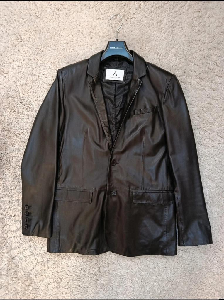 Veste en cuir noir Serge Pariente, Enlèvement, Noir