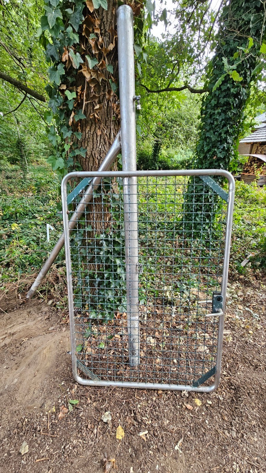 Gaaspoort Inox, tuinpoort, metalen poort, Ophalen, Gebruikt, Minder dan 100 cm, 100 tot 150 cm