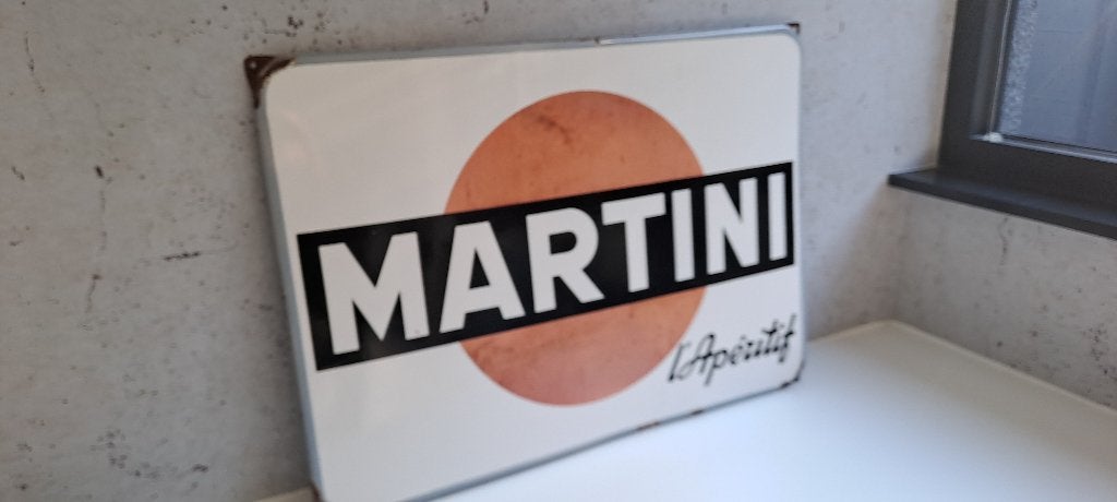 Martini emaille bord uit ‘60, Verzamelen, Ophalen of Verzenden, Gebruikt, Reclamebord
