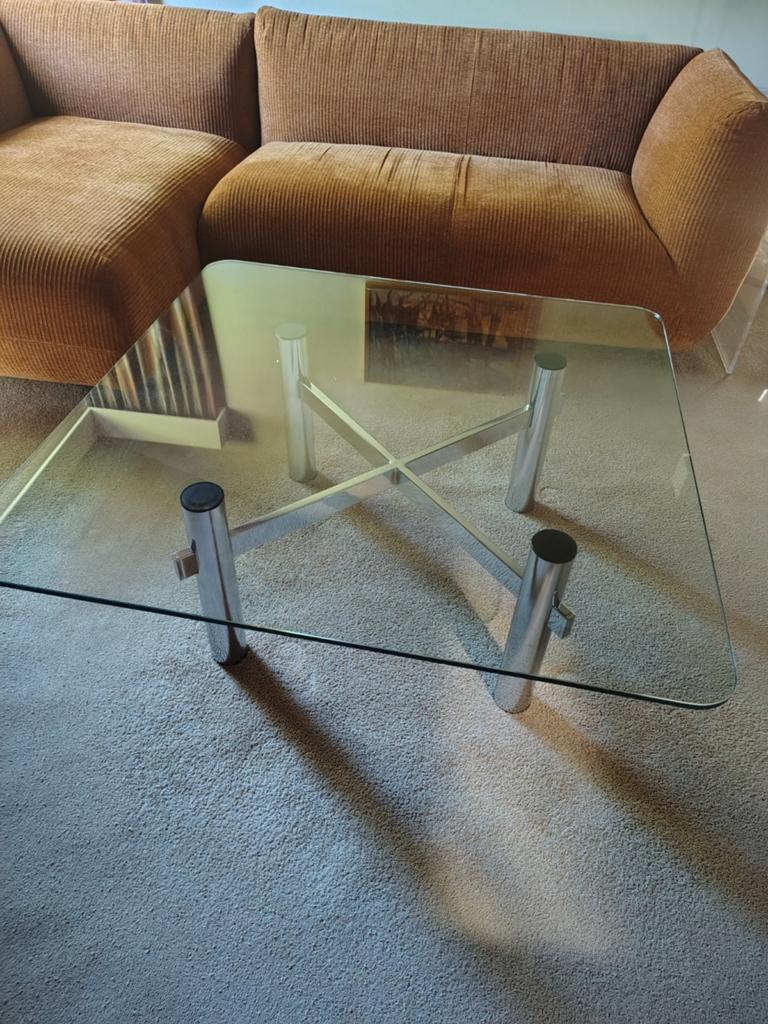 Vintage '70, Mid Century, Space Age salontafel, Huis en Inrichting, Tafels | Salontafels, Ophalen, Gebruikt, Vierkant