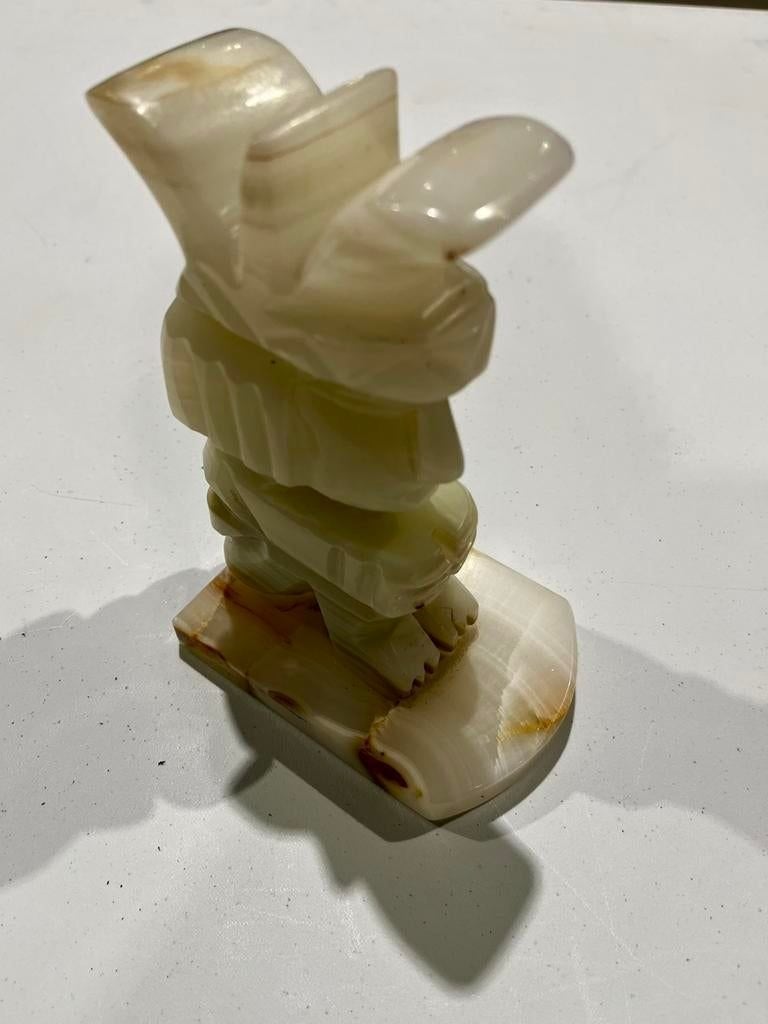 Figurine maya vintage en onyx | serre-livre ou presse-papier, Enlèvement ou Envoi