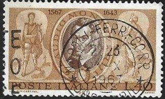 1 Postzegel Italië 1967 Claudio Monteverdi, Ophalen of Verzenden, Gestempeld