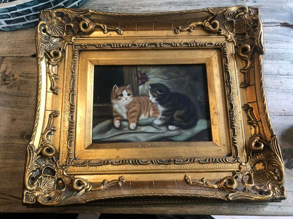 Schilderij Poezen, Antiek en Kunst, Ophalen