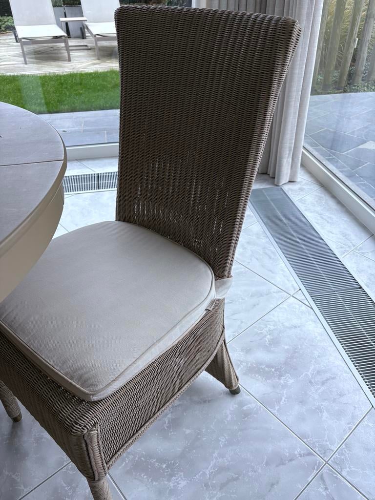Tafel en 6 stoelen, Ophalen, Zo goed als nieuw, Vijf personen of meer, Rond