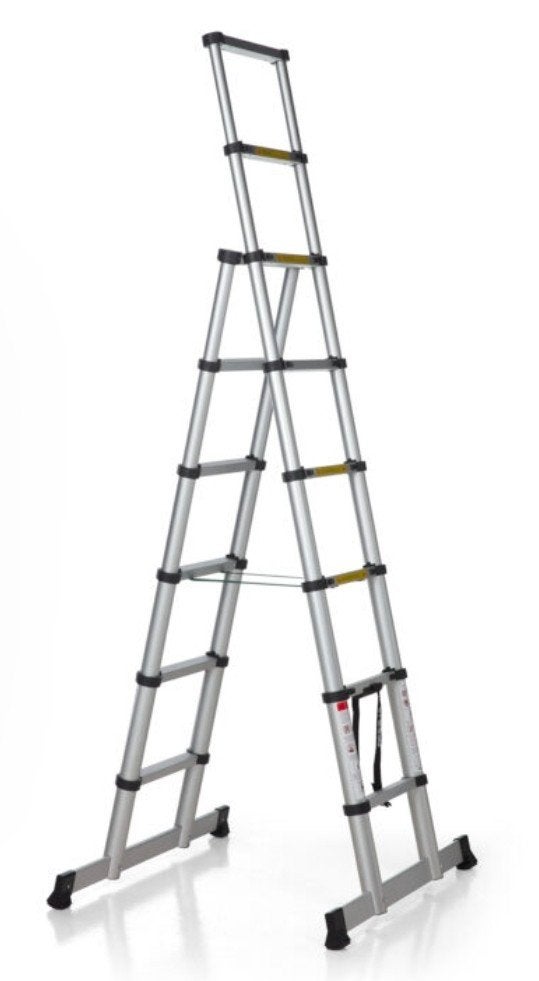 Nieuwe Aldorr telescoopladder 3,6 + 4,2 m met defect!, Ophalen, Nieuw, Ladder, Opvouwbaar of Inschuifbaar