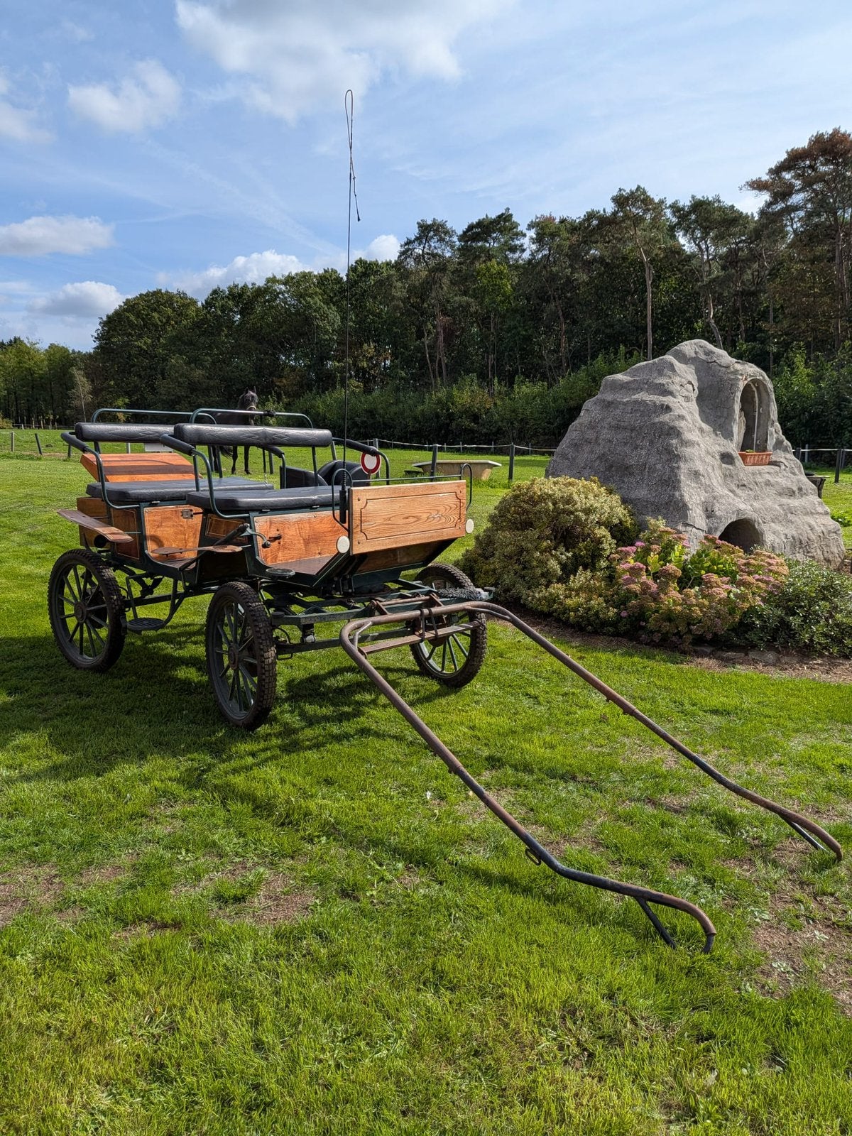 Houten recreatiekoets/menwagen– enkelspan & dubbelspan, Zo goed als nieuw, Overige typen