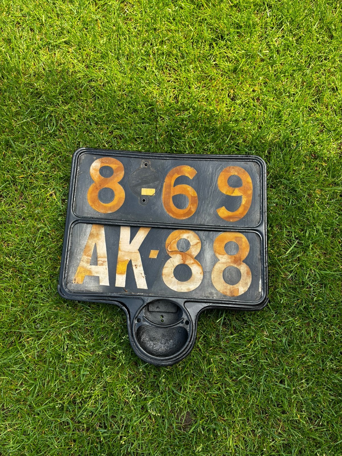 Origineel oud nr plaat houder oldtimer, Auto diversen, Overige Auto diversen, Ophalen of Verzenden