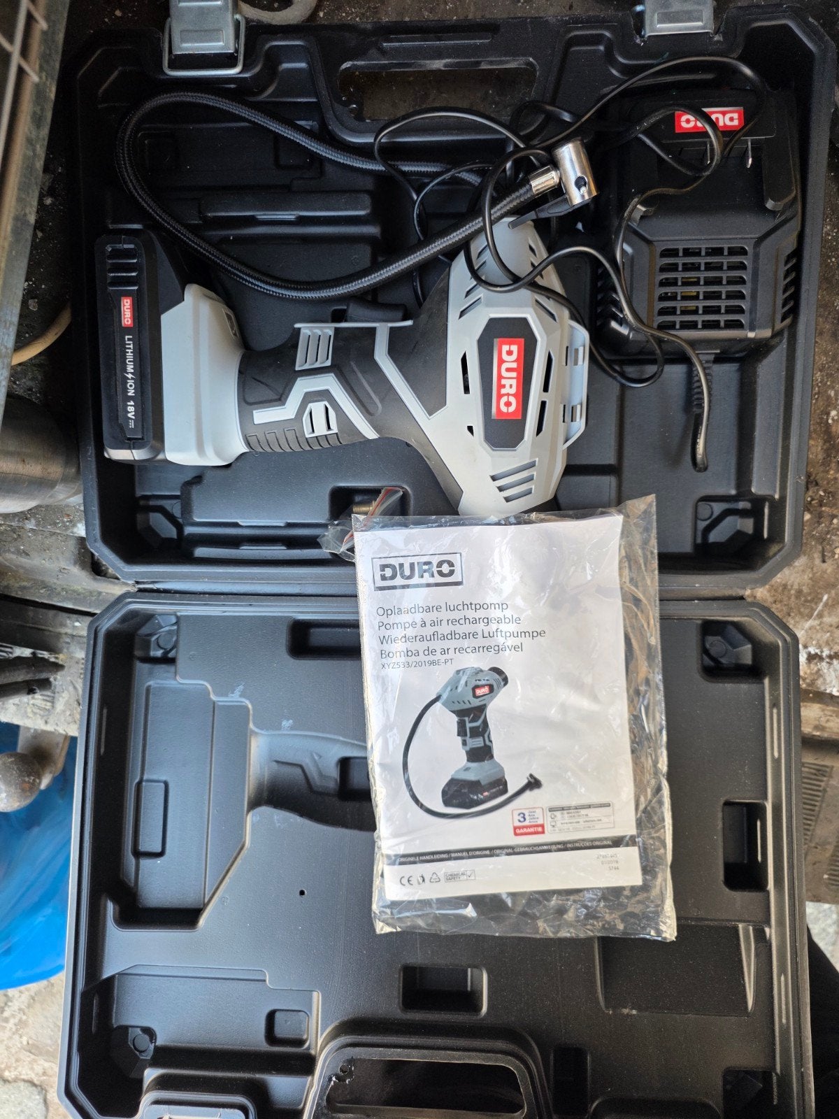 Duro Oplaadbare Luchtpomp / Compressor (18V) – Als nieuw!, Ophalen