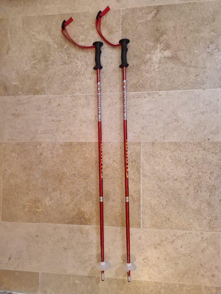 Bâtons de ski SALOMON DYNAMIC ALUMINIUM 95 cm - Occasion, Salomon, Enlèvement, Utilisé, Bâtons