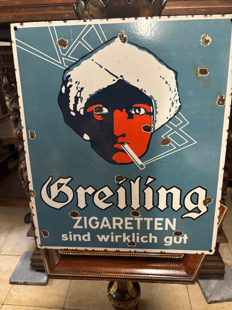 Emaille reclamebord, Ophalen, Reclamebord