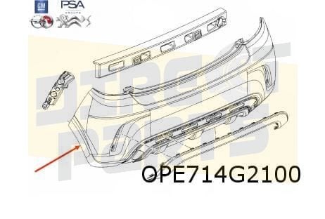 Opel Karl Rocks (3/17-9/19) achterbumper (te spuiten) Origin, -, Verzenden, -, Opel