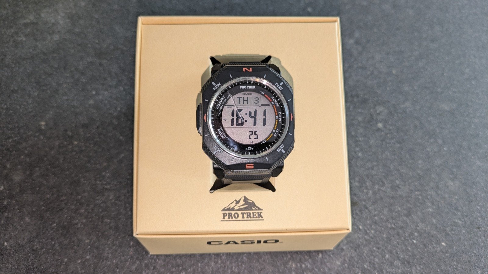 Casio Pro Trek PRG-69 + doos + garantie tot 2028, Casio, Gebruikt, Zwart, Ophalen of Verzenden