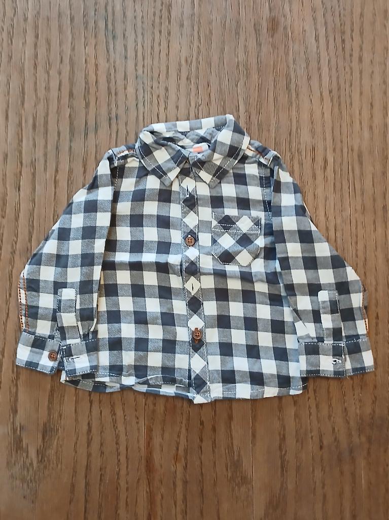 Hema Geruit Overhemd Zwart/Wit - Maat 68 - 100% Katoen, Enfants & Bébés, Vêtements de bébé | Taille 68, Comme neuf, Garçon, Chemise ou Chemisier