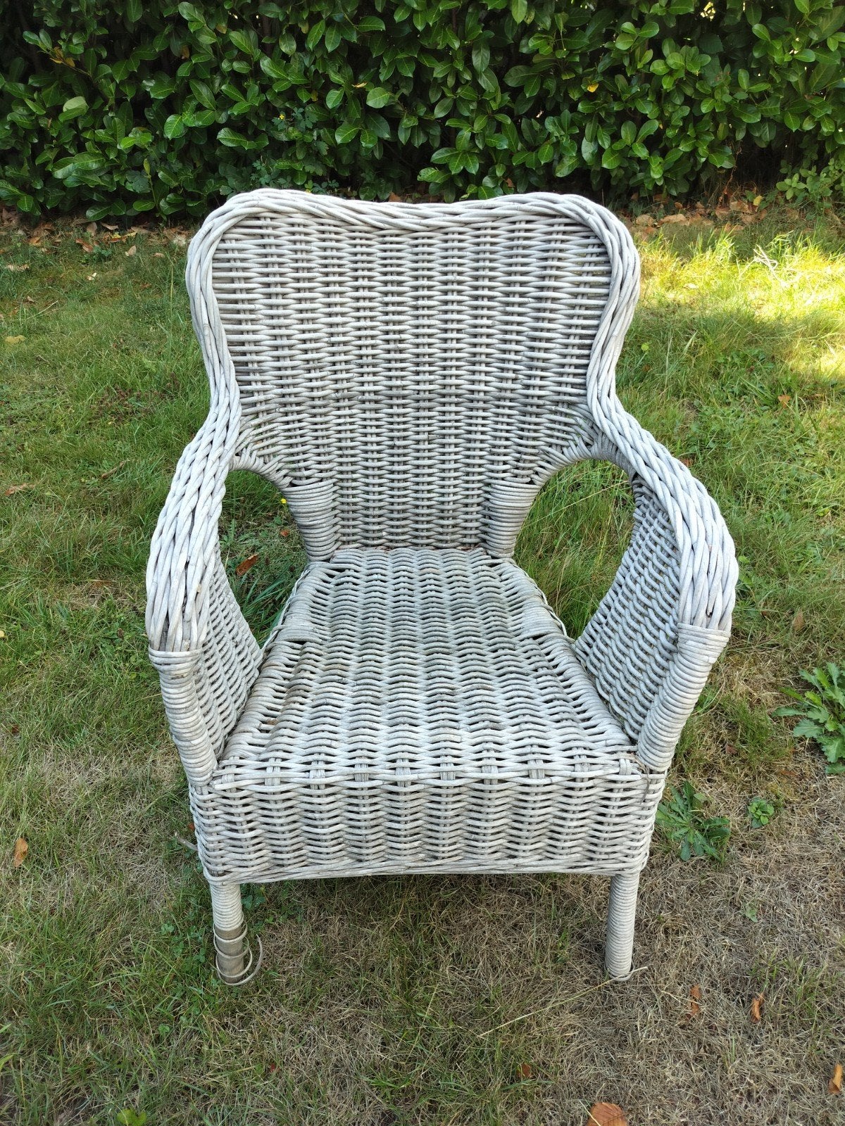 Vintage rotan/rieten fauteuil, Ophalen, Gebruikt, Rotan