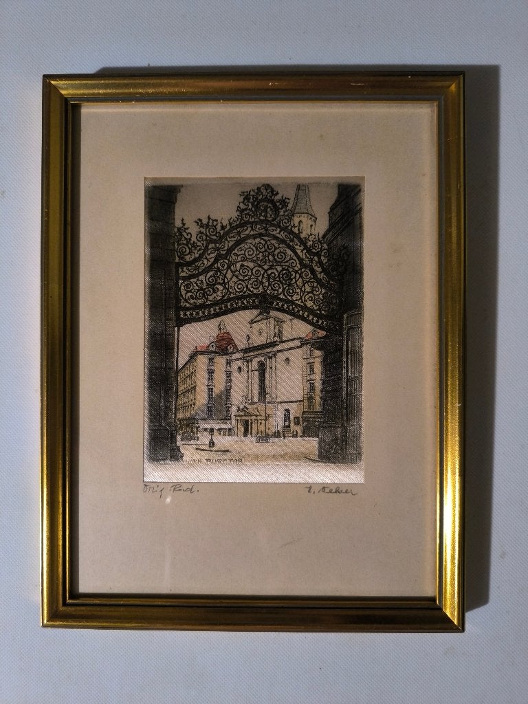 Aquarel Wien Burgtor - H. Nelson, Ophalen, Schilderij, Aquarel, Achter glas
