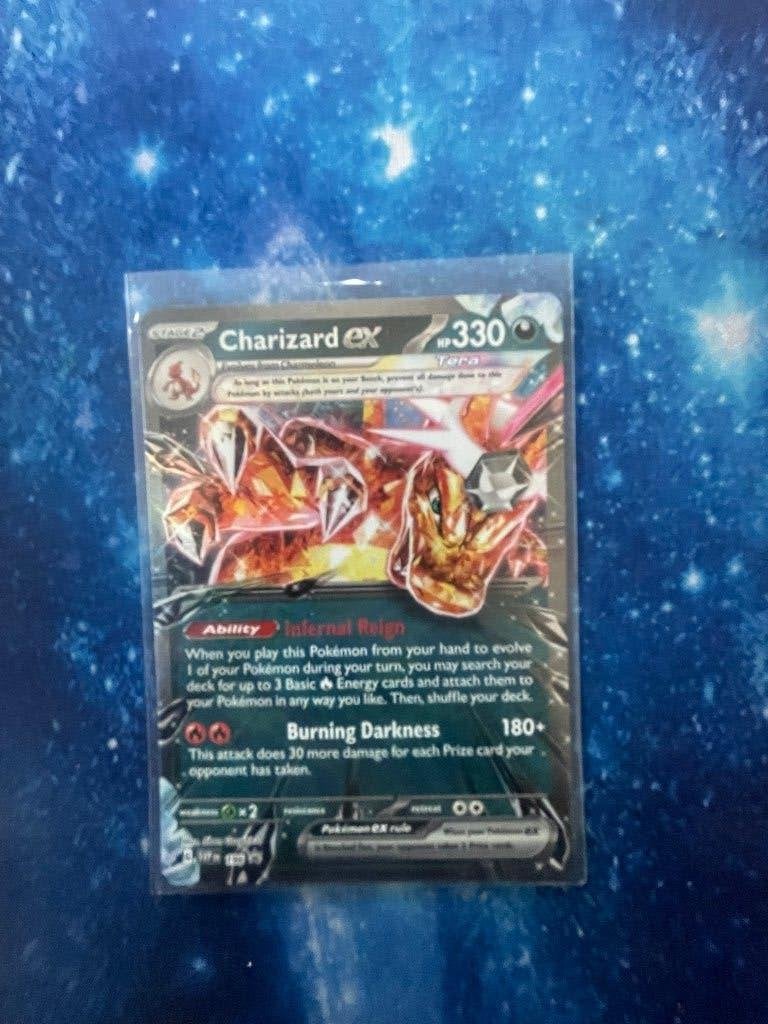 Charizard ex pokemon kaart, Ophalen, Zo goed als nieuw, Losse kaart, Foil