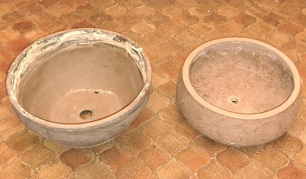 Pots de fleurs et jardinières bas en pierre bleue, Enlèvement, Utilisé, Rond