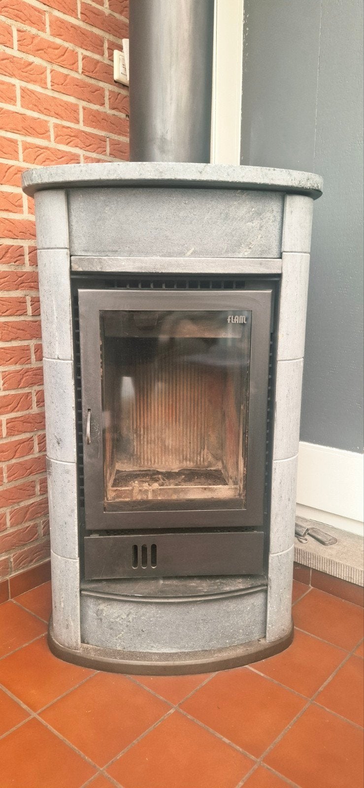 Speksteenkachel -  hout en steenkool, Huis en Inrichting, Kachels, Ophalen, Gebruikt, Houtkachel, Vrijstaand