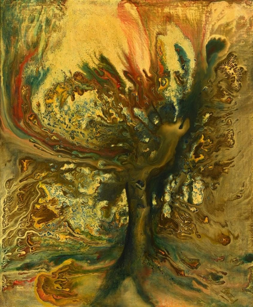 Hugo Metsers sr. (1902-1978) – 'Boom' – Olieverf op board, Antiek en Kunst, Ophalen