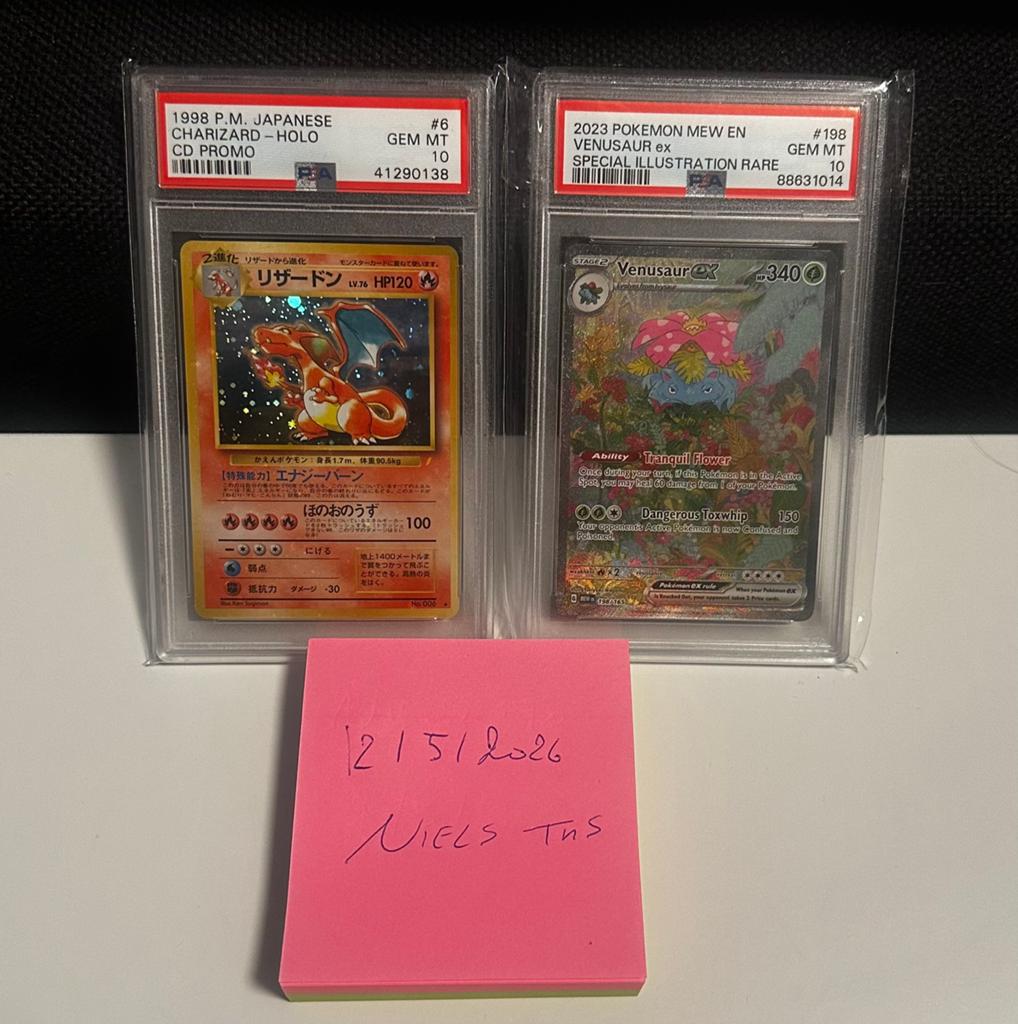 Charizard CD Promo + Venusaur 151 PSA 10, Enlèvement, Comme neuf